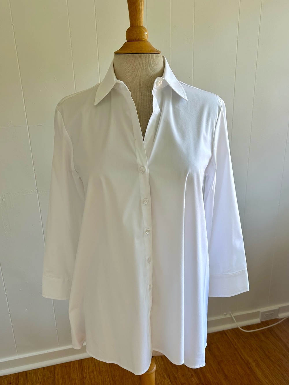 White Finley 3/4-Sleeve Cotton Shirt - Picture 3 of 9